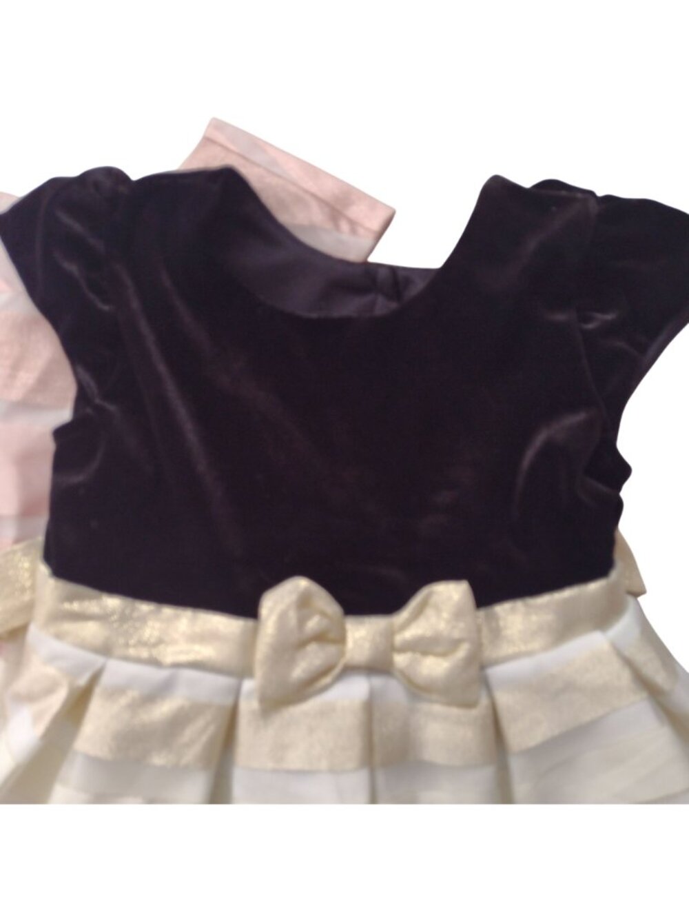 Jona Michelle Girls Set of 2 Party Dresses 4T Bow Glitter Stripes Poofy Dress - Picture 3 of 12